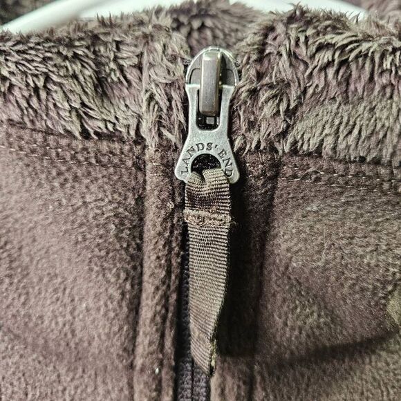 Lands End Fleece Jacket Womens Size Small 6-8 Brown 100% Polyester - Picture 10 of 12